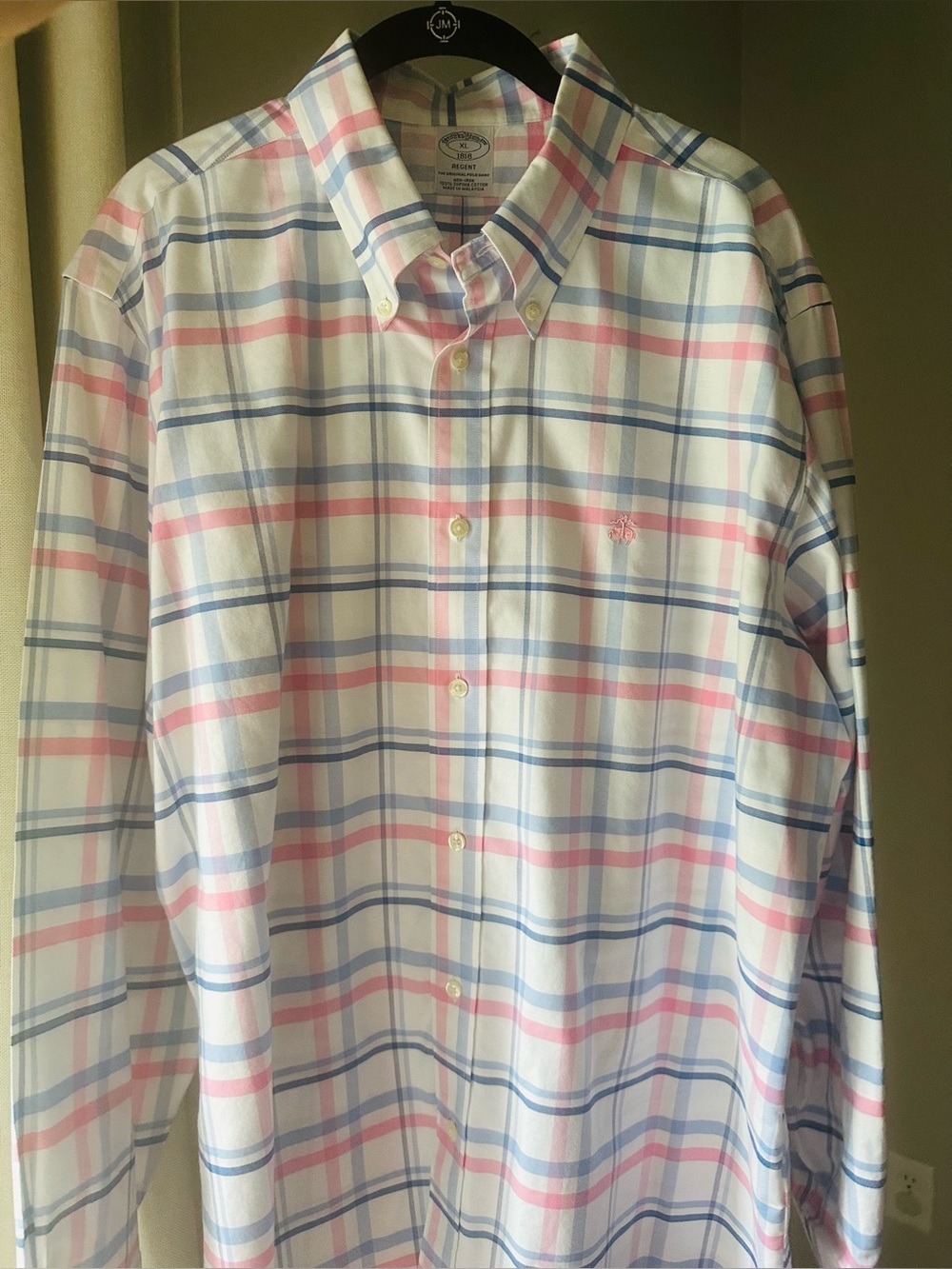 EUC! Brooks Brothers Men's Classic Button-Down Plaid Shirt - Men's XL